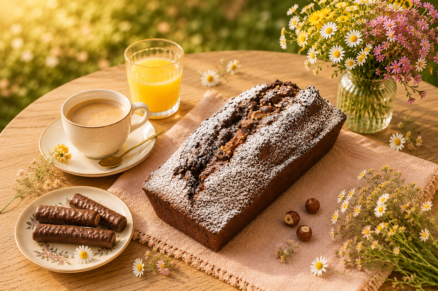 Cake au chocolat garni de Branches fondantes fait maison – Crousti'Biscuits