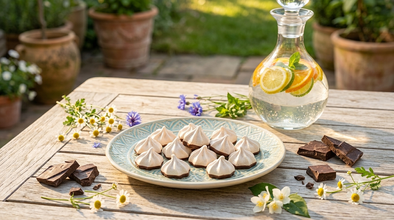 Meringuettes faites maison enrobées de chocolat suisse, légères et croustillantes – Crousti'Biscuits